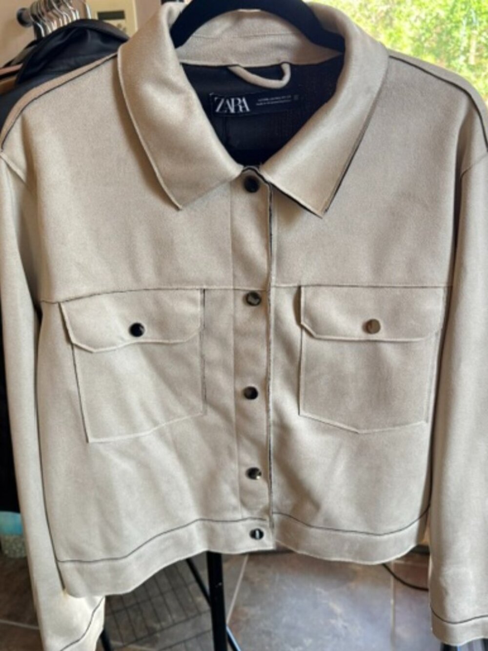 ZARA cream faux suede jacket, size XXL